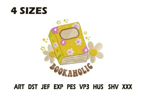 Bookaholic Embroidery Design