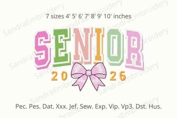 Senior 2026 Class Graduation Embroidy